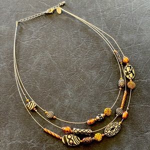 NWOT Tricolor 3 strand necklace.